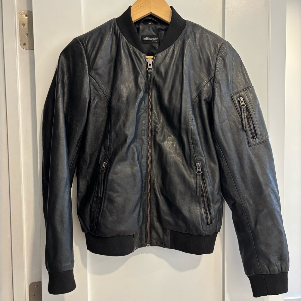 Norwegian leather bomber jacket